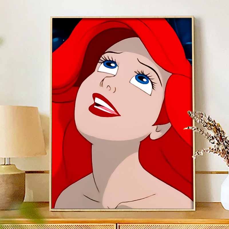 Disney Diamond Painting 5D DIY The Little Mermaid Diamond Painting Art Diamond Painting Kit Adult/Beginner Gift Idea Creative Home Decor