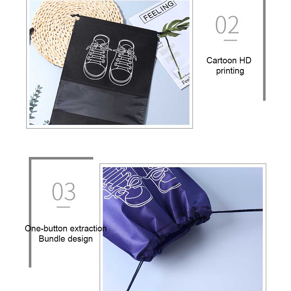 Сумка для обуви с завязкой, пустой пылезащитный мешочек из нетканого материала, карман для хранения, многофункциональные переносные мешочки для обуви с завязкой