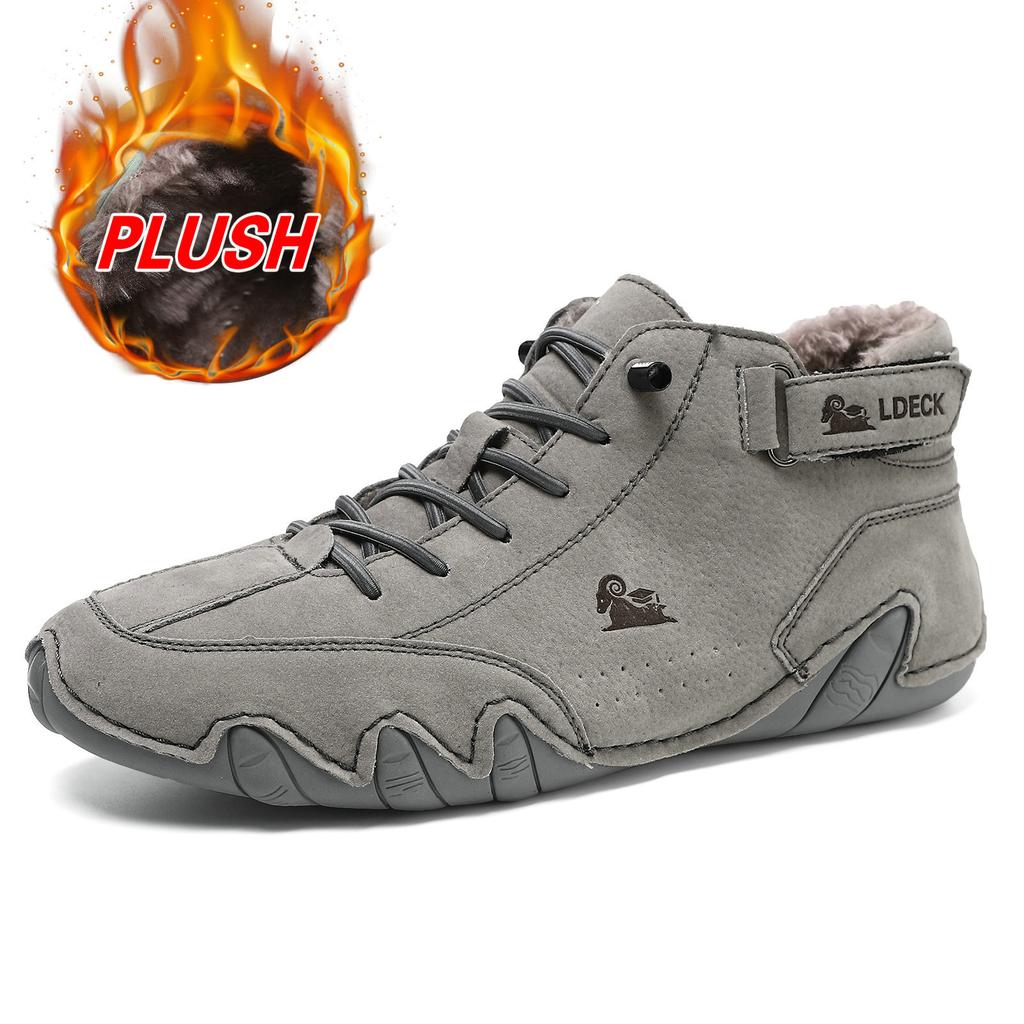 LDECK Large Size Octopus High Top Men's and Women's Sports and Leisure Shoes Top Leather Martin Boots