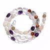 Natural Moonstone Crystal Amethyst Gemstone Smooth Beads Necklace 17" UB-4621 UB-4621