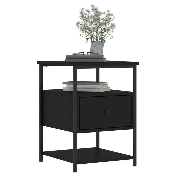 Maison Exclusive - Tables de chevet 2 pcs noir 40x42x56 cm bois d’ingénierie