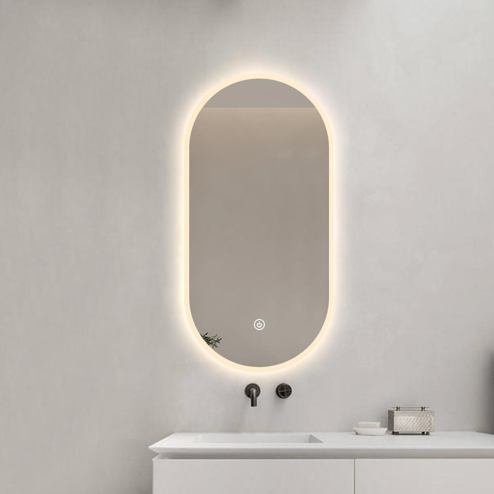 Fiume oval bathroom mirror 50X100 CM LED lighting, heating mat