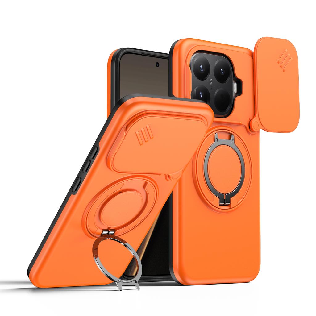 Чехол-броня с выдвижной крышкой для камеры, ударопрочный, для Xiaomi 15T Pro 5G, с металлической подставкой-кольцом, ТПУ-каркасом, защитным щитком из твердого пластика, Coque Fundas