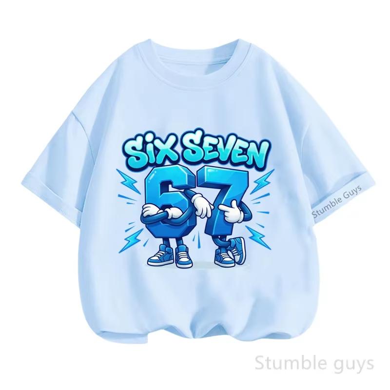 Kids 67 Themed Colorful Print TShirt Soft Cotton Fabric Breathable and Comfortable Ideal for Toddlers and Childrentk0382