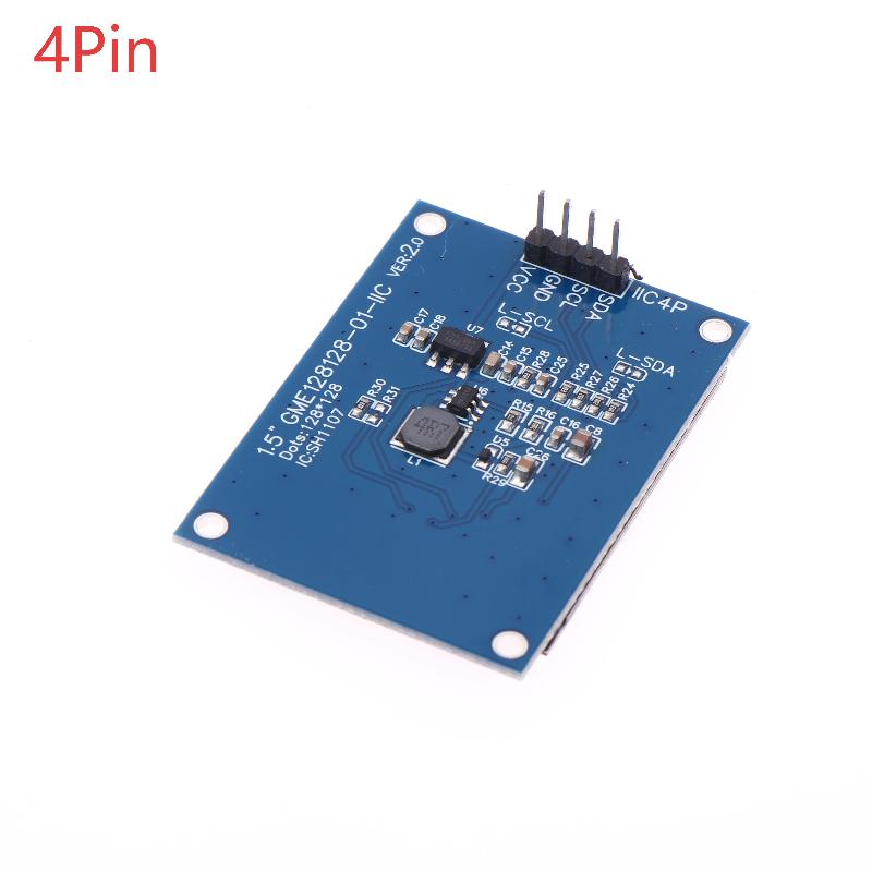1,5-дюймовый 1,5" OLED-экран 128x128 Модуль дисплея 4 PIN 7 PIN Драйвер SH1107 IIC 4 контакта Белый Для Raspberry Pi Для STM32