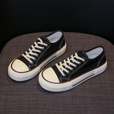 Модные парусиновые женские туфли на плоской подошве черного цвета, женская обувь на шнуровке, дизайнерская оригинальная прогулочная обувь, стильная и низкая цена с H