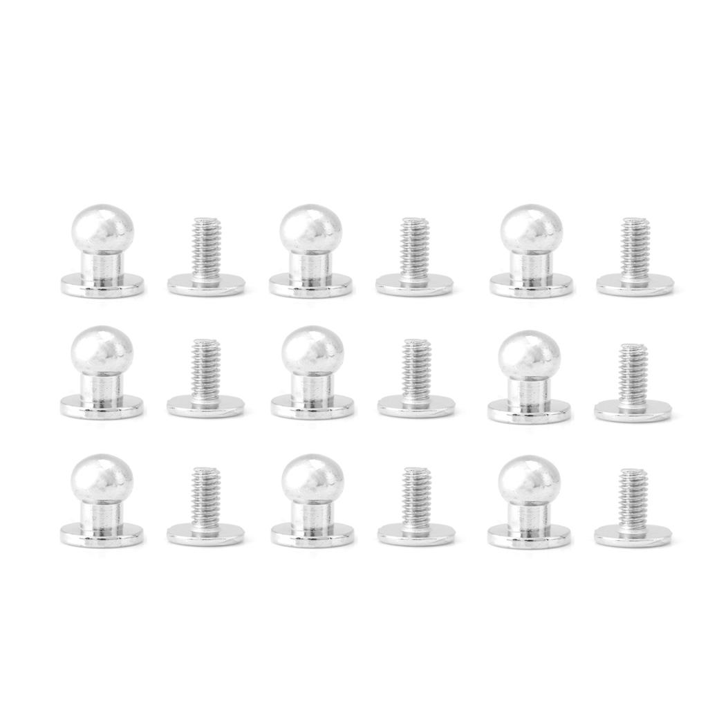20pcs Round Head Solid Copper Nail Rivet Button DIY Leather Accessories(8*6mm silver)