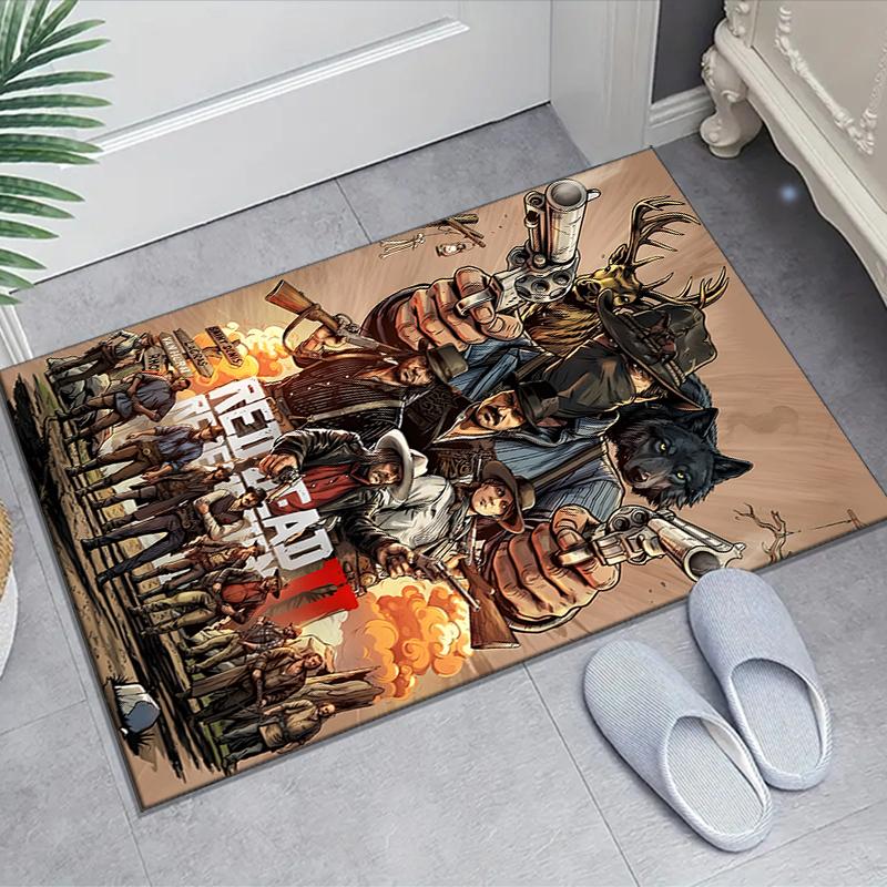 Red Dead Redemption Design Area Rug - Non-Slip, Soft & Cozy Floor Mat for Living Room, Bedroom, Office - Indoor/Outdoor Decorative Carpet