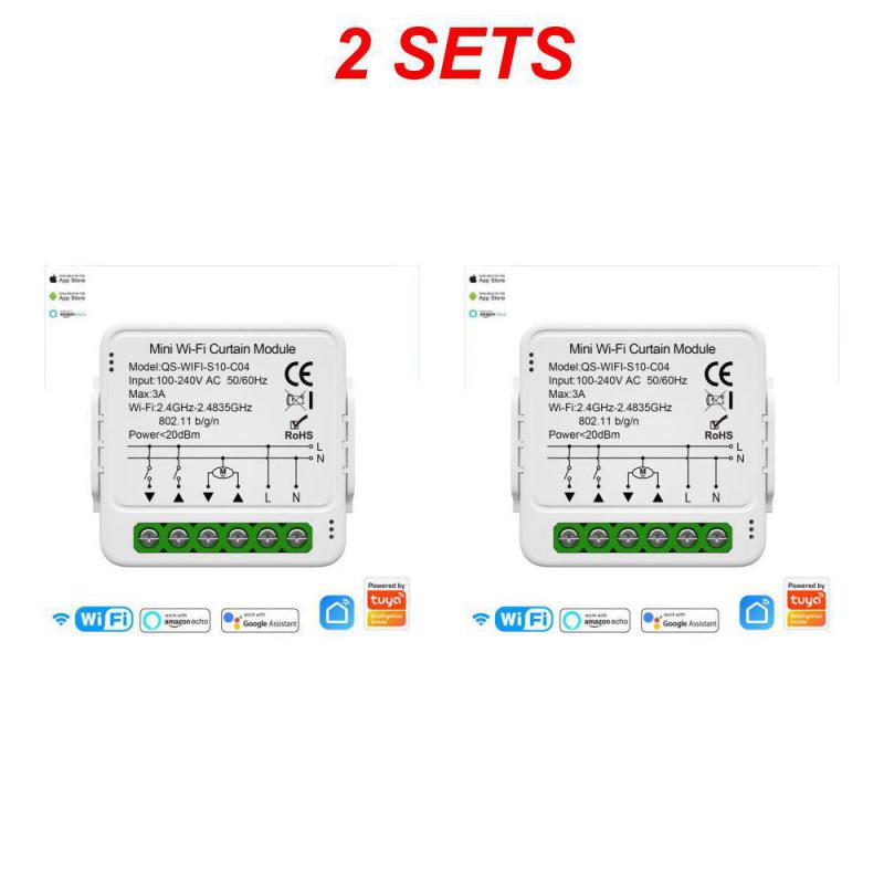 Tuya ZigBee/WiFi Smart Curtain Switch Mini Module For Roller Shutter Blinds Motor QS-S10-C04/ECC02 Switches Support Alexa Google