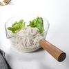Мистер. Прозрачный стеклянный молочник Jian с деревянной ручкой
