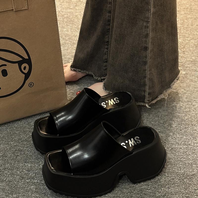 Trend 2024 Summer Platform Women Slippers Fashion Elegant Open Toe Increase Shoes Ladies Outdoor Dress Thick High Heel Sandalias
