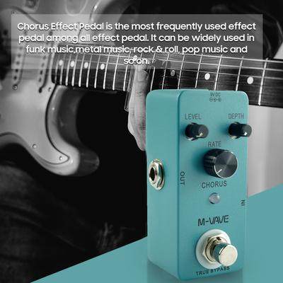 M-VAVE CHORUS Гитарная аналоговая классическая педаль эффектов Chorus True Bypass Цельнометаллический корпус, Chorus