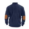 Men S Half Zip Corduroy Stand Collar Long Sleeve Casual Sweatshirt