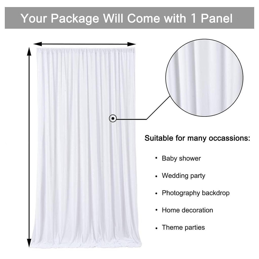 Wrinkle Free White Backdrop Curtain for Parties Soft Fabric Drapes Wedding White Curtain Backdrop for Birthday Party Decorations