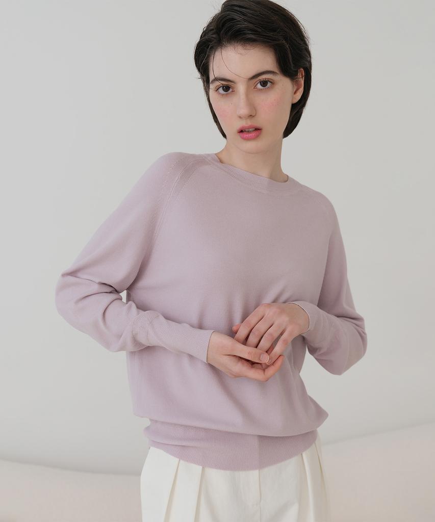 Baseukala Шикарный Реглан Круглый Вырез Длинный Рукав Вязаный Изделие (5Colors)