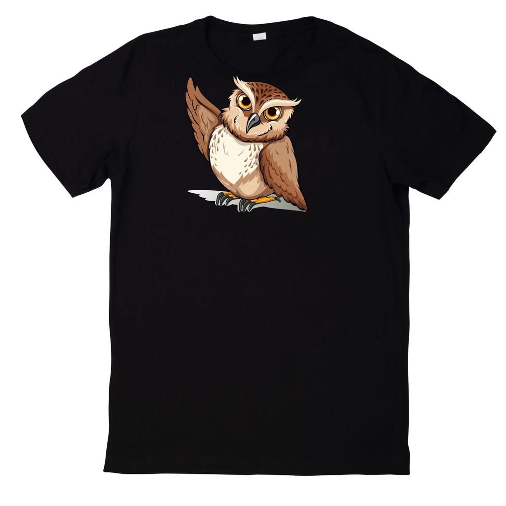 T-Shirt Eule Kauz Nachtaktiv Nachteule Motiv Baumwolle