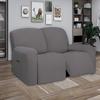 1 2 3 Seat Stretch Sectional Recliner Sofa Slipcover Soft Washable Furniture Protector Couch Cover with Elastic Bottom