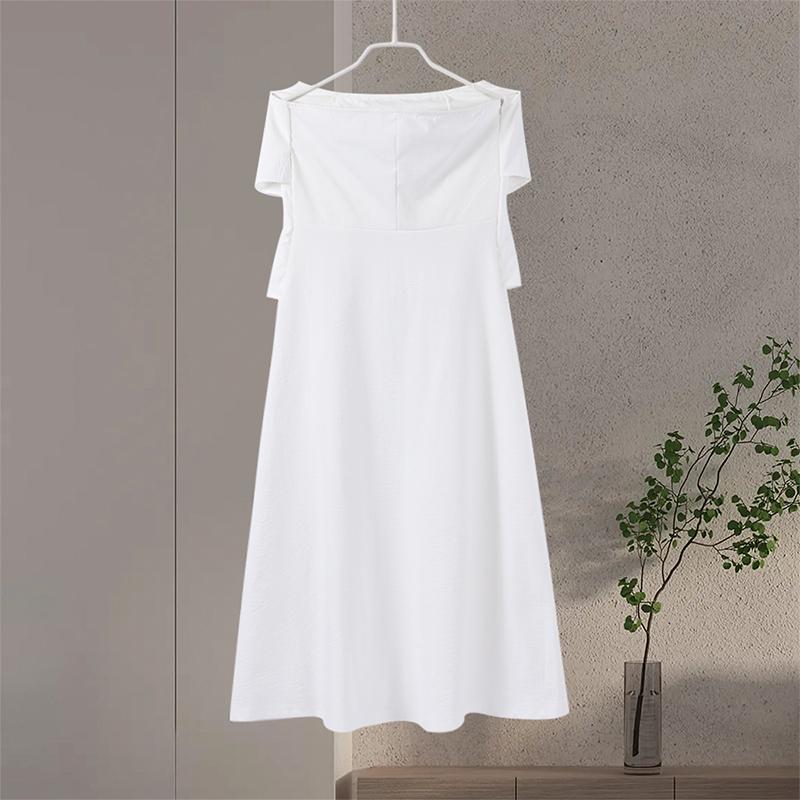 Белое плиссированное платье без бретелек, однотонное, с открытыми плечами, с защипами, модное, стройнящее, женское, пляжное, элегантное, длинное, для отдыха на пляже