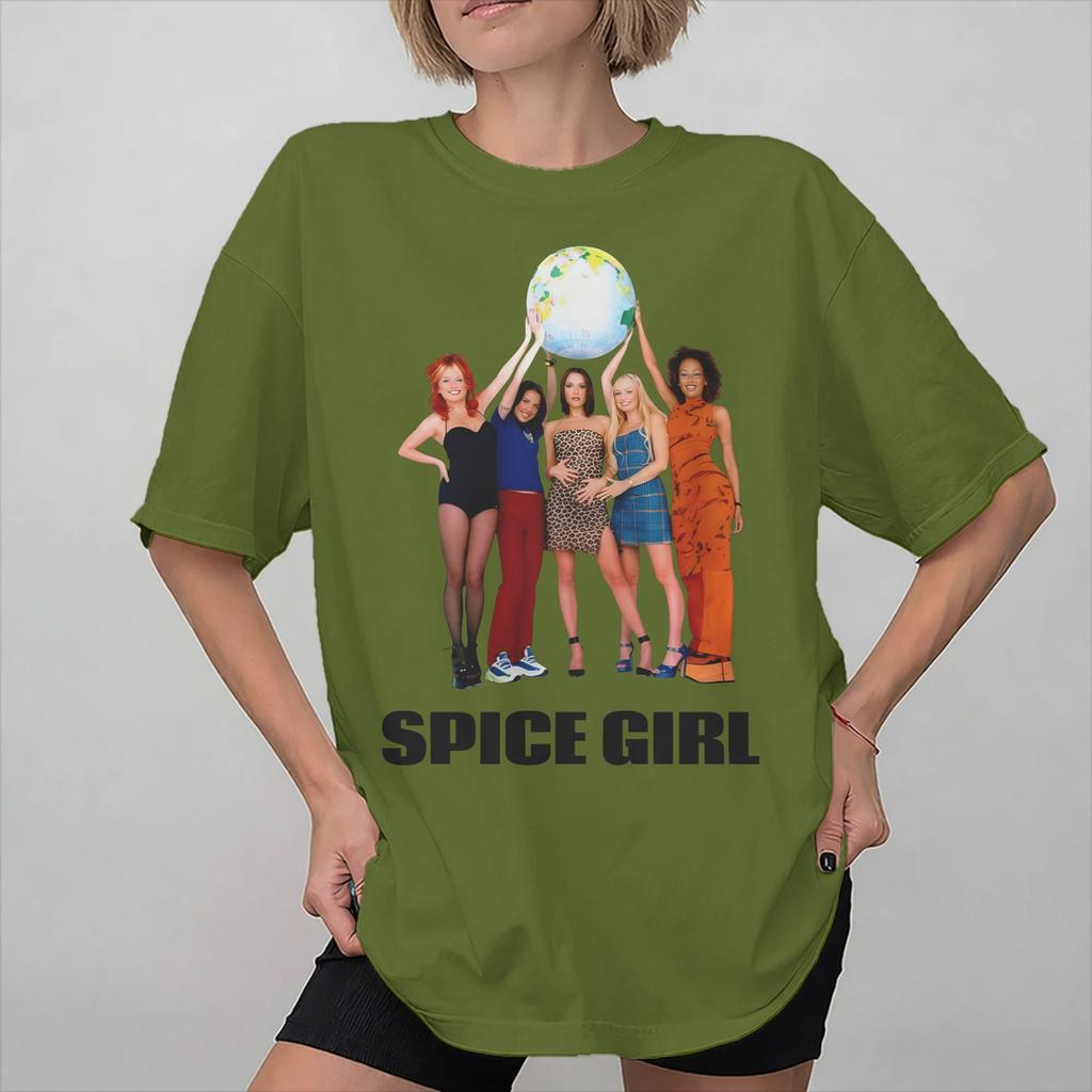 Унисекс Женская Футболка с Графическим Принтом Spice Girls Поп-Группа Тур Футболка Чистый Хлопок Футболки Одежда