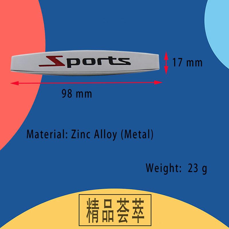 Универсальный Автомобильный 3D Металлический Логотип SPORT Эмблема Значок Наклейка Багажник Крыло Декаль Аксессуары автомобиль Капот Крыло багажник Задний Капот Шильдик Наклейка