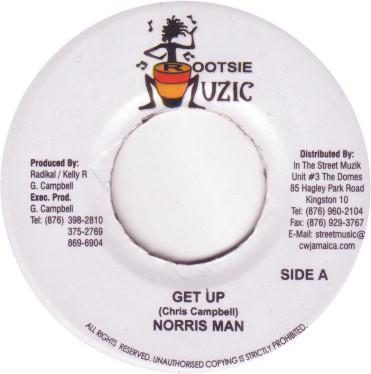 7-дюймовая пластинка NORRISMAN / QUYOTT RYOTT - Get Up / No Love Is NONE Rootsie Muzic Ямайка Регги, Ска и Даб Б/у