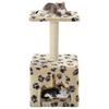 VidaXL Cat Tree with Sisal Scratching Posts 55 Cm Beige Paw Print