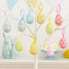 24Pcs Multicolor Easter Egg Ornaments Cute DIY Craft Foam Easter Eggs Decorative Hanging Ropes Hanging Ornaments Kids Gifts