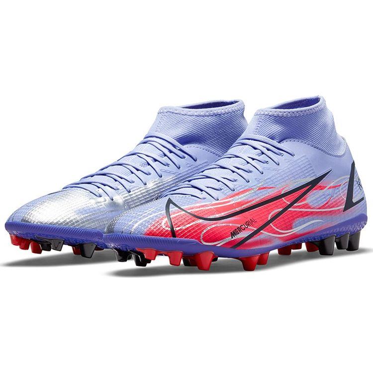 Nike Kylian Mbappé X Mercurial Superfly 8 Academy AG Flames Unisex Sneakers Purple Light-Thistle Indigo-Burst DJ3984-506