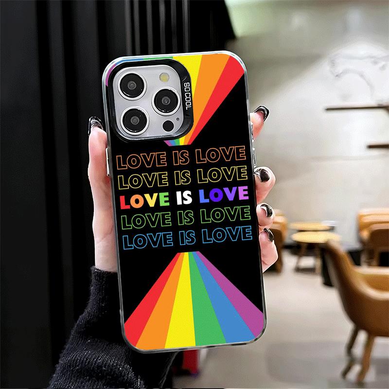 LGBT Rainbow Love Is Love Shockproof Phone Case for iPhone 17 Air 16 16E 15 Pro Max 14 Plus 13 Mini 12 Back Cover Anti Fall Fund