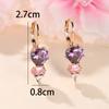 Модные фиолетовые циркониевые серьги-подвески в форме сердца для женщин, золотые серьги-подвески, свадебные украшения для вечеринки, подарок