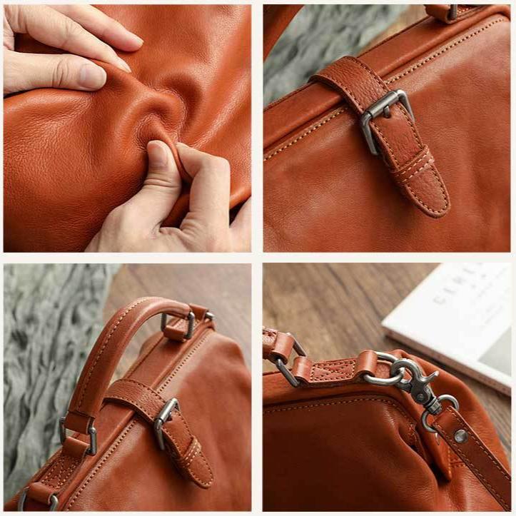 Johnature Женская сумка из натуральной мягкой коровьей кожи в стиле ретро, ​​большая вместительная сумка ручной работы, повседневные сумки на плечо