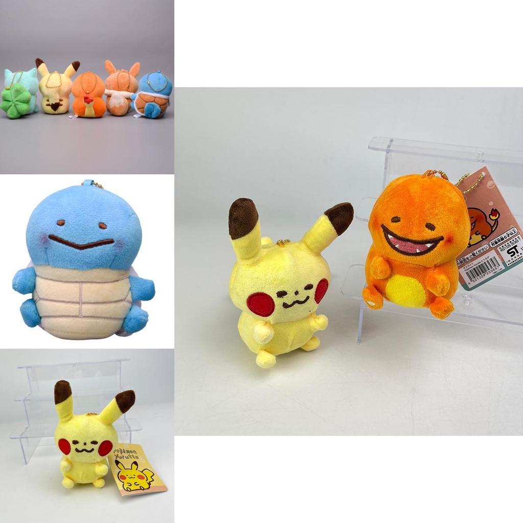 Очаровательные плюшевые брелки-покемоны с Пикачу, Сквиртлом, Чармандером, Бульбазавром и Иви. Идеально для коллекционеров!