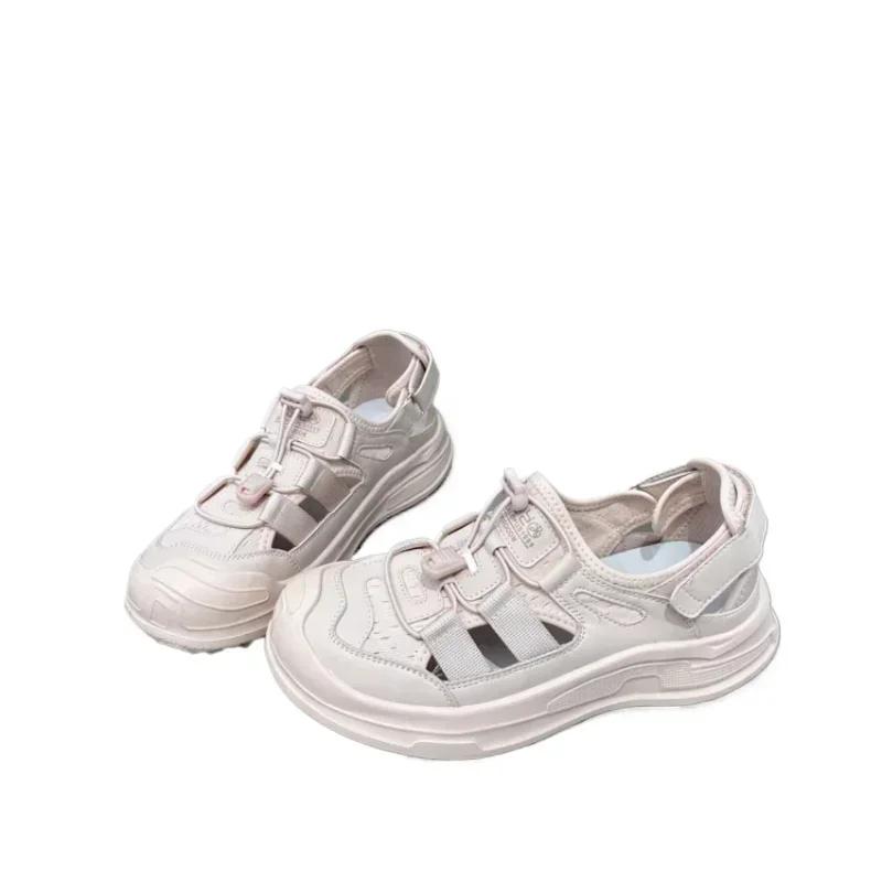 Модные спортивные сандалии женские 2024 новые полые дышащие женские сандалии на платформе уличные повседневные удобные нескользящие брендовые туфли женские