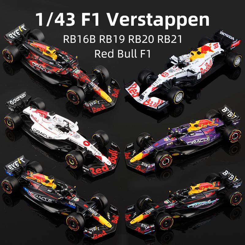 Ббураго 1:43 Ферстаппен F1 Модель автомобиля из сплава Red Bull Racing Rb16B Rb19 Rb20 Rb21 Статическая литая игрушка