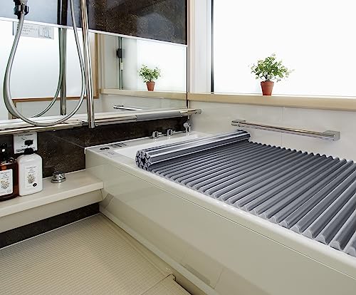 Крышка для ванны Topre Easy Wave, тип жалюзи, 75 x 150 см, металлический серый, антибактериальная, L15