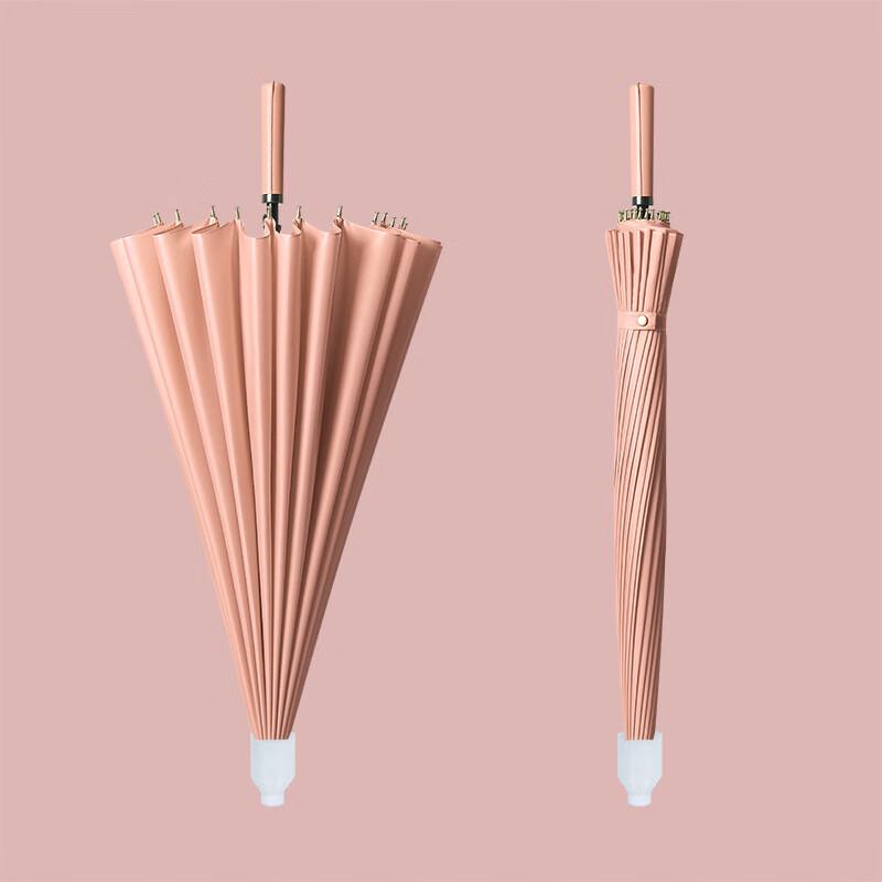 Ручной 24-спицевый зонт с длинной ручкой и двойным куполом с автоматическим водонепроницаемым чехлом