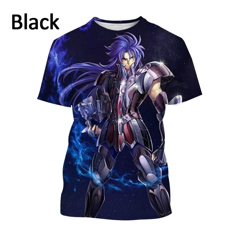 Unisex's Classic Manga Cartoon Casual Harajuku Style Streetwear Top Japanese Anime Saint Seiya Print Short-sleeved T Shirt