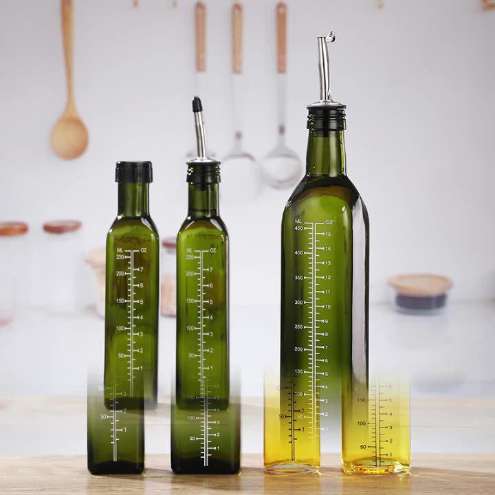 Автоматический стеклянный диспенсер для масла и уксуса с прозрачной бутылкой для кухонного использования
