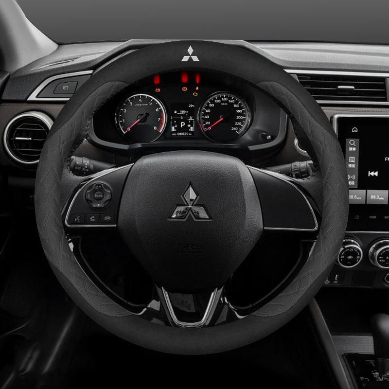 Для Mitsubishi Outlander Pajero Asx Colt Lancer Delica Evolution L200 Triton RALLIART Противоскользящая замшевая оплетка на руль автомобиля