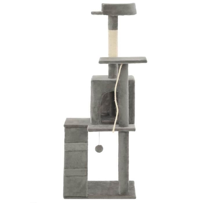 VidaXL Cat Tree with Sisal Scratching Posts 120 Cm Grey