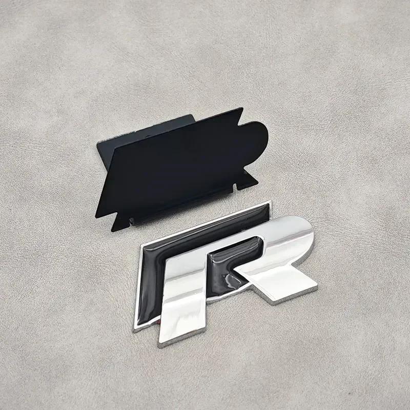 BSL1 Emblems 3D Metal R Line R Logo Front Grill Emblem Car Rear Trunk Sticker For Volkswagen VW R Line Golf 4 5 6 7 Touran Polo Acces ld2