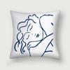 Office Living Room Home Pillowcase Abstract Blue Flower Pillowcase Car Ornaments