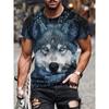 3d Animal Wolf Print Men T-Shirt Fashion Casual Trend Personality Print Short Sleeve T-Shirts Hip Hop Harajuku Streetwear