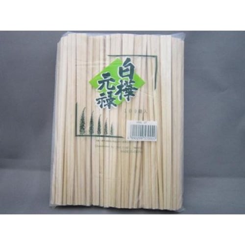 Birch Genroku Chopsticks (8 Inches), Naked, 100 Pairs, Plastic Bag