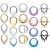 ASTM F136 Titanium Anodizing 16G Septum Hoop Ring Hinged Segment Nose Clicker Tragus Helix Daith Earring Piercing Zircon
