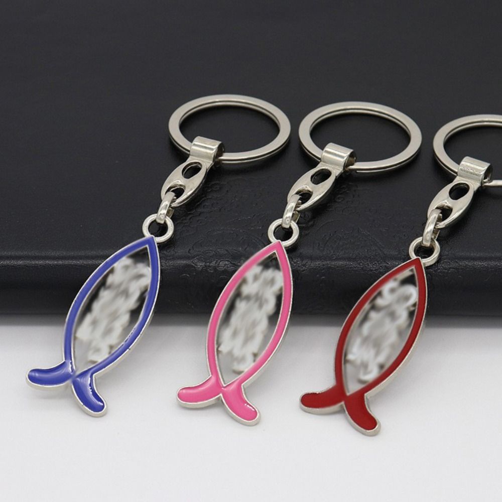 Забавная брелок-подвеска в форме рыбы из сплава, религиозный кулон-амулет Иисуса, мультяшный христианский брелок для автомобиля, сувенир для церкви