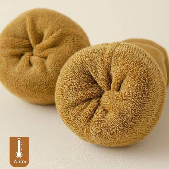 1 Pair Women Knitted Leg Warmer Fall Winter Thick Fleece Sweat Absorbing Warm Solid Color Stretch Above Knee Girls Knit High Boot Stocking Socks