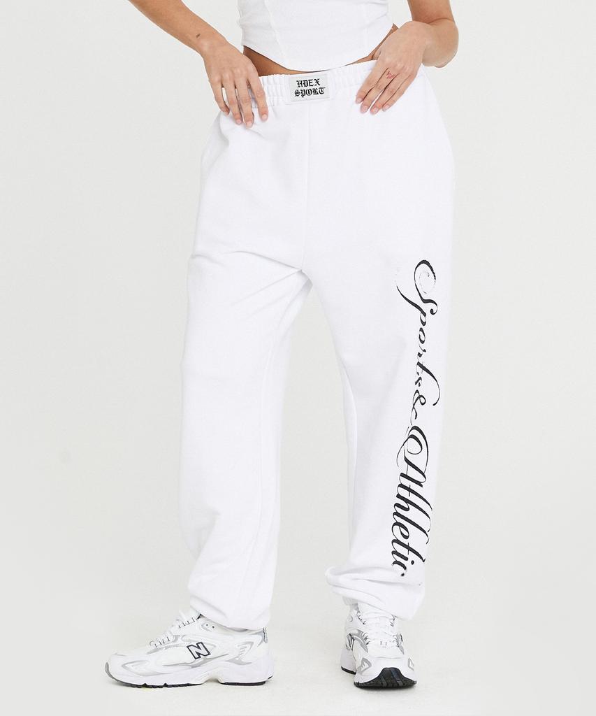 HDEX Women'S Lettering Wide Jogger Pants (White)