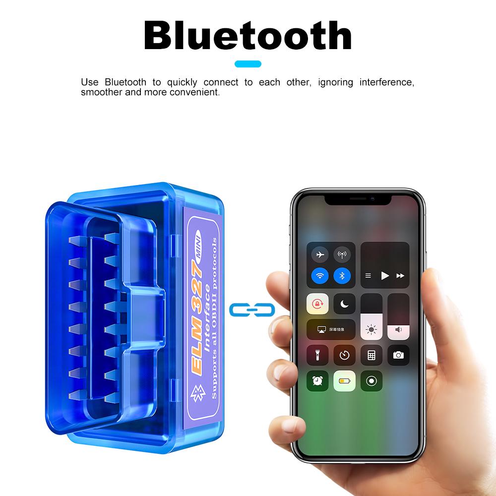 1 x Mini ELM327 Bluetooth V1.5 для Android Torque OBD 2 Интерфейс OBD2 Сканер Протоколы OBDII Считыватель кодов Автомобильный диагностический сканер неисправностей