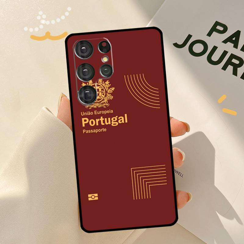 Portugal Passport Print Phone Case For Samsung Galaxy S23 S20 FE S21 Ultra S22 Plus Note 10 20 S8 S9 S10 Plus Cover